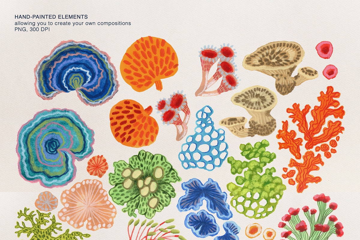 Coral & Moss - Hand-Painted design, a Wallpaper Graphic by ArtPavo (Photo 8 of 10)