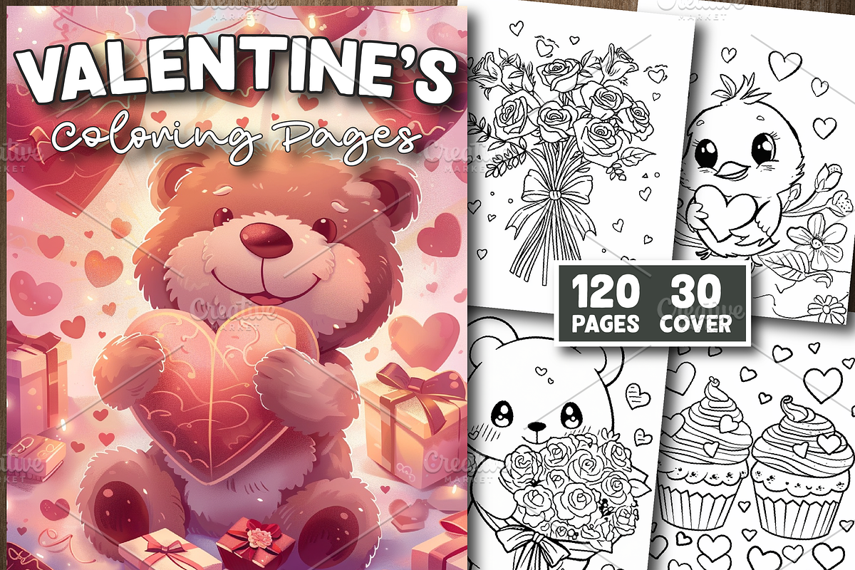 Valentine’s Coloring Book, a Seasonal Illustration by Design Station (Photo 1 of 5)