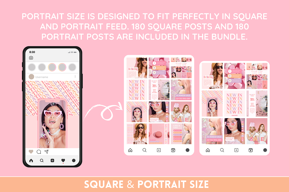 Pastel Instagram Template Bundle, a Social Media Template by SunshineStudioBoutique (Photo 3 of 9)
