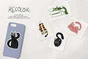 Hand-Drawn Black Cat Illustrations, an Animal Illustration by Garden in frame (Thumbnail 2 of 4)