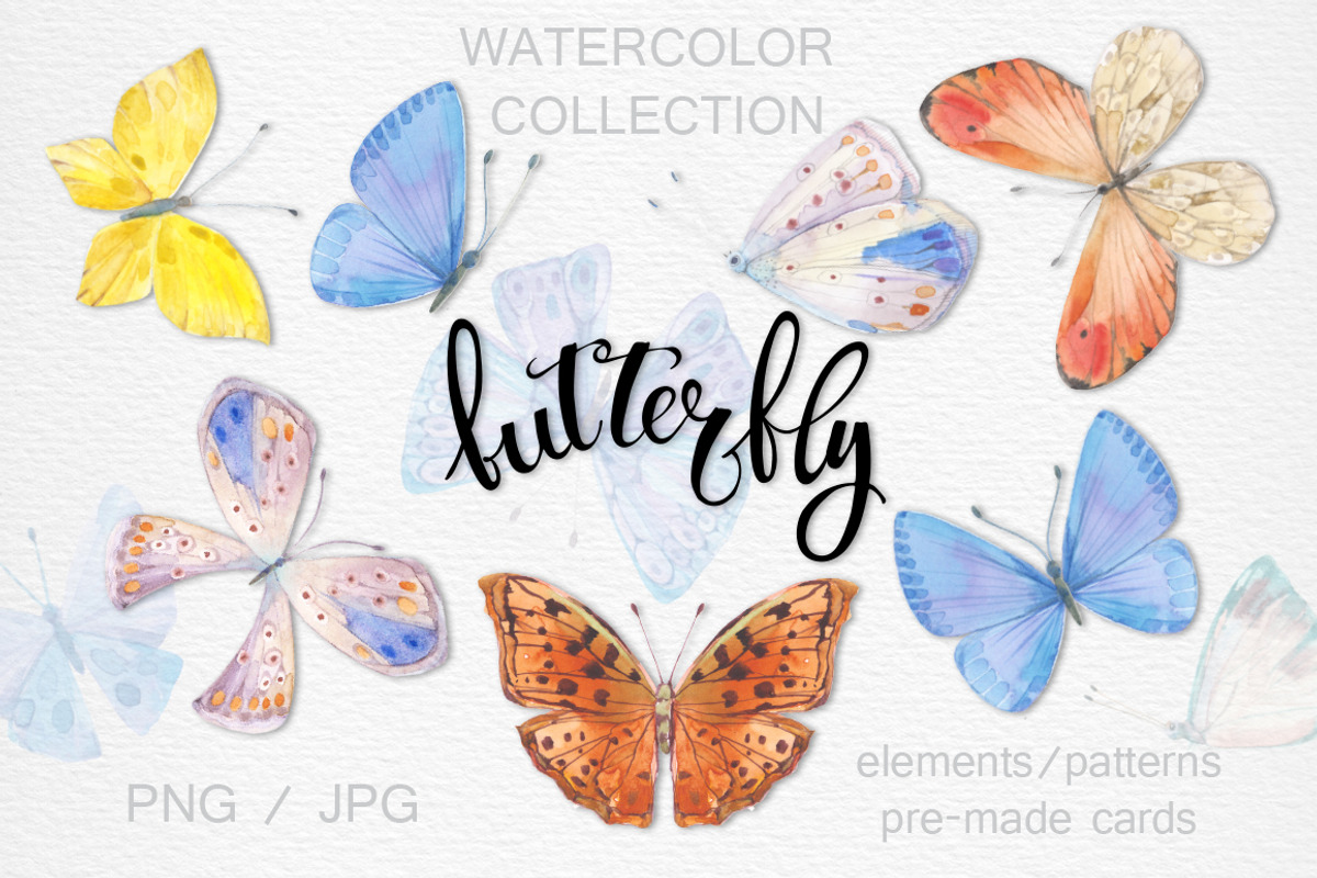 Butterflies. Watercolor collection., an Animal Illustration by maritime_m (Photo 1 of 4)