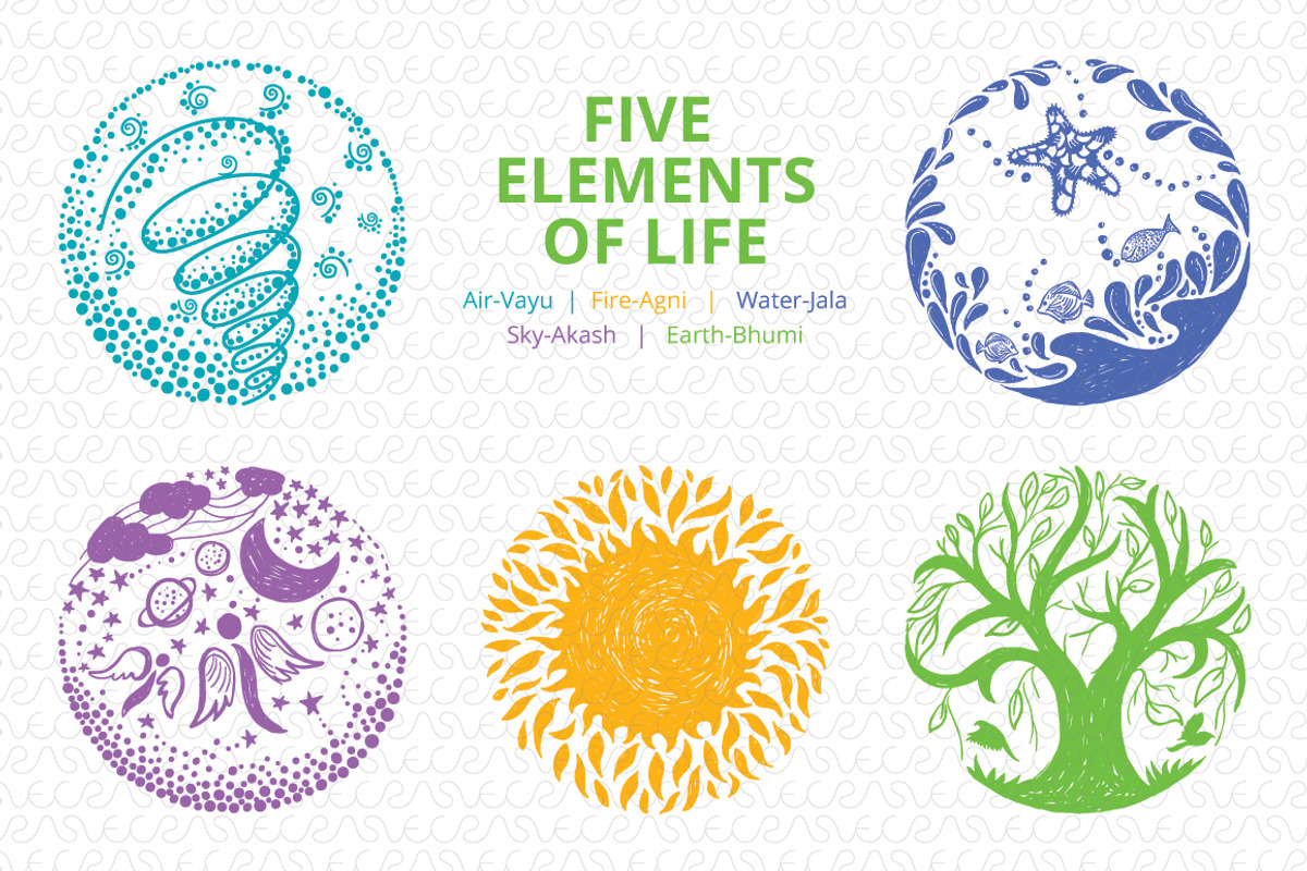 Five Elements of Life - Vector Set, an Icon by VecRas