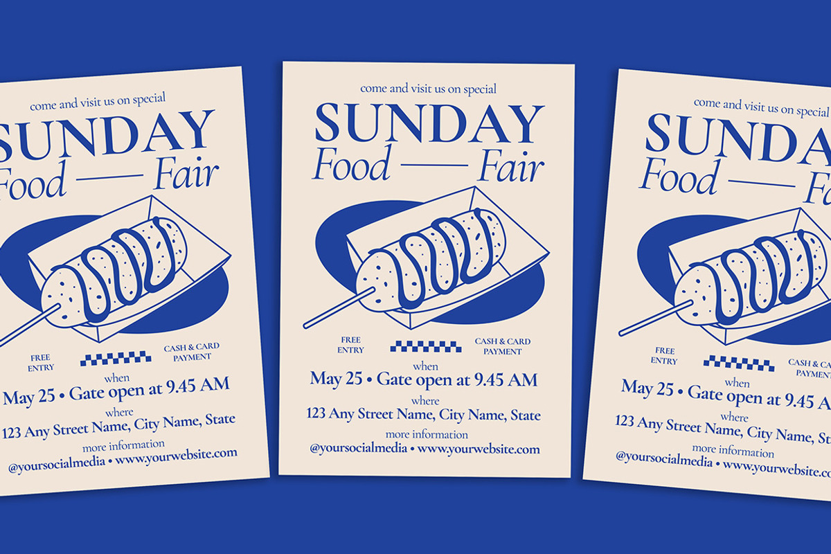Food Fair Flyer, a Flyer Template by Gumico Studio. (Photo 2 of 6)