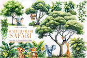 Safari Watercolor Clipart, an Illustration by Designworld (Thumbnail 1 of 6)