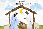 Christmas Nativity Scene Black, an Illustration by NancyDzines (Thumbnail 1 of 3)