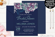 Mint and Navy Bridal Shower Invite, an Invitation Template by Blush Roses Print (Thumbnail 1 of 2)