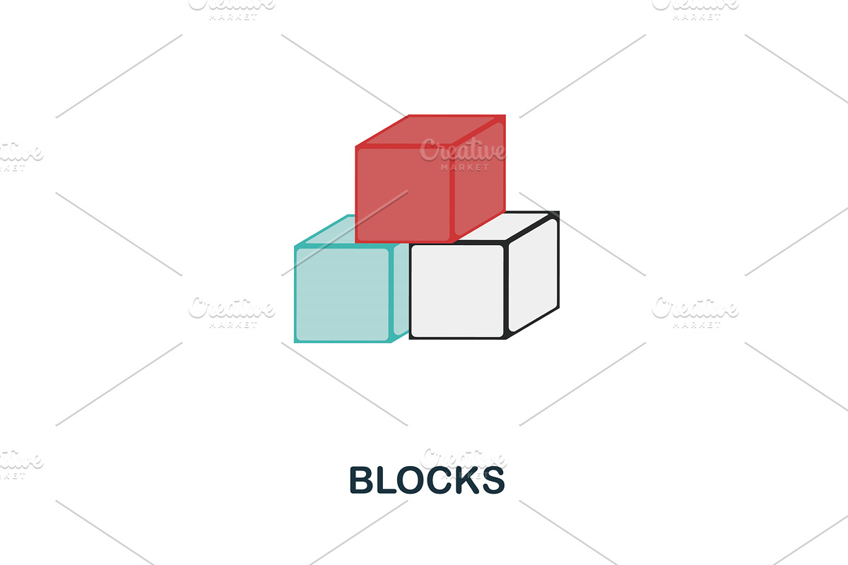 Blocks icon. Flat sign element from, a Food Illustration by Aimagenarium@gmail.com