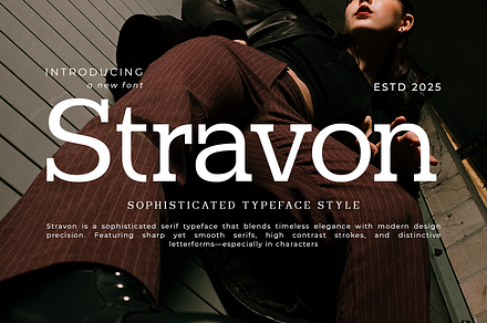 Stravon - Corporate Logo Modern, a Serif Font by roomspace