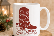 Christmas Cowboy Boot SVG Printable, an Object Graphic by TanchaArt (Thumbnail 6 of 7)