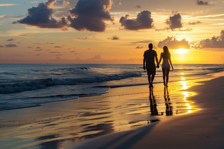 A couple holding hands as they strol, a Photo by Iftikhar Alam