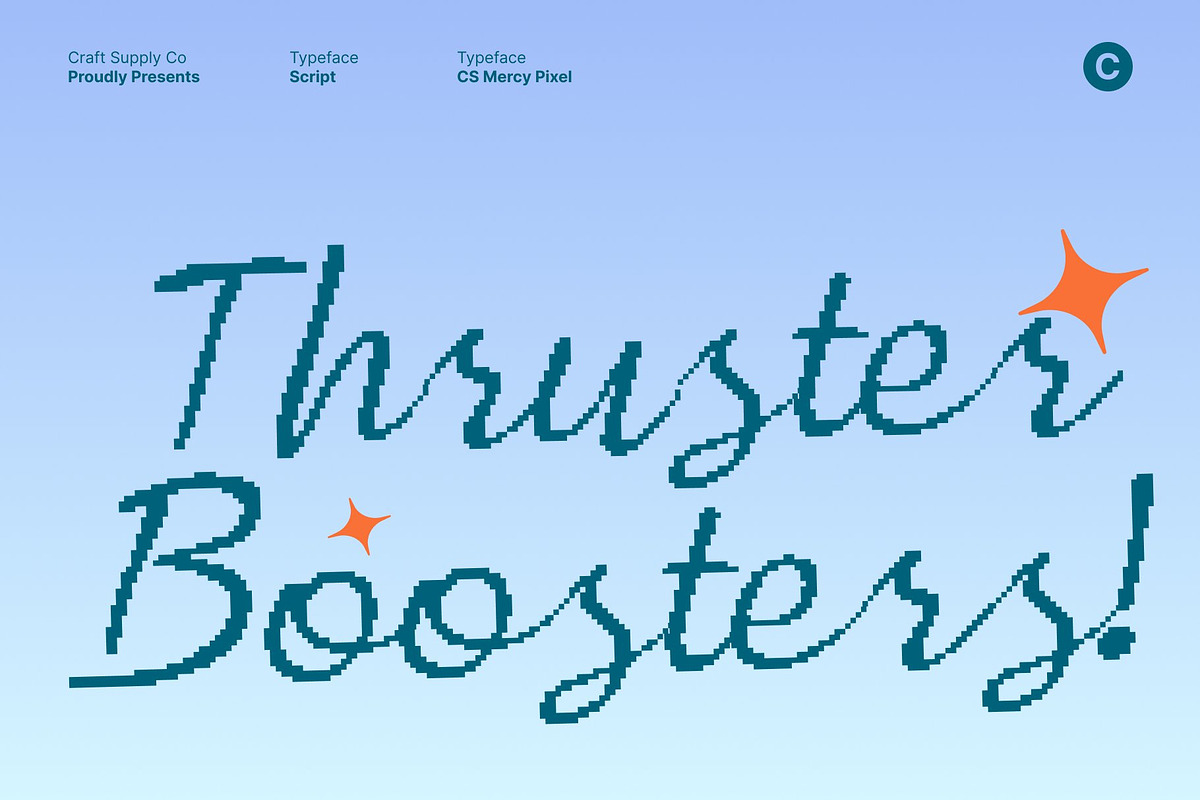 CS Mercy Pixel, a Script Font by Craft Supply Co. (Photo 4 of 8)