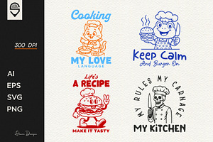 Funny cooking quote & chefs bundle, a Graphic by shaondesigns