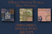 Boho Vintage Floral Wall Posters, an Illustration by Luna Y Mar (Thumbnail 1 of 4)