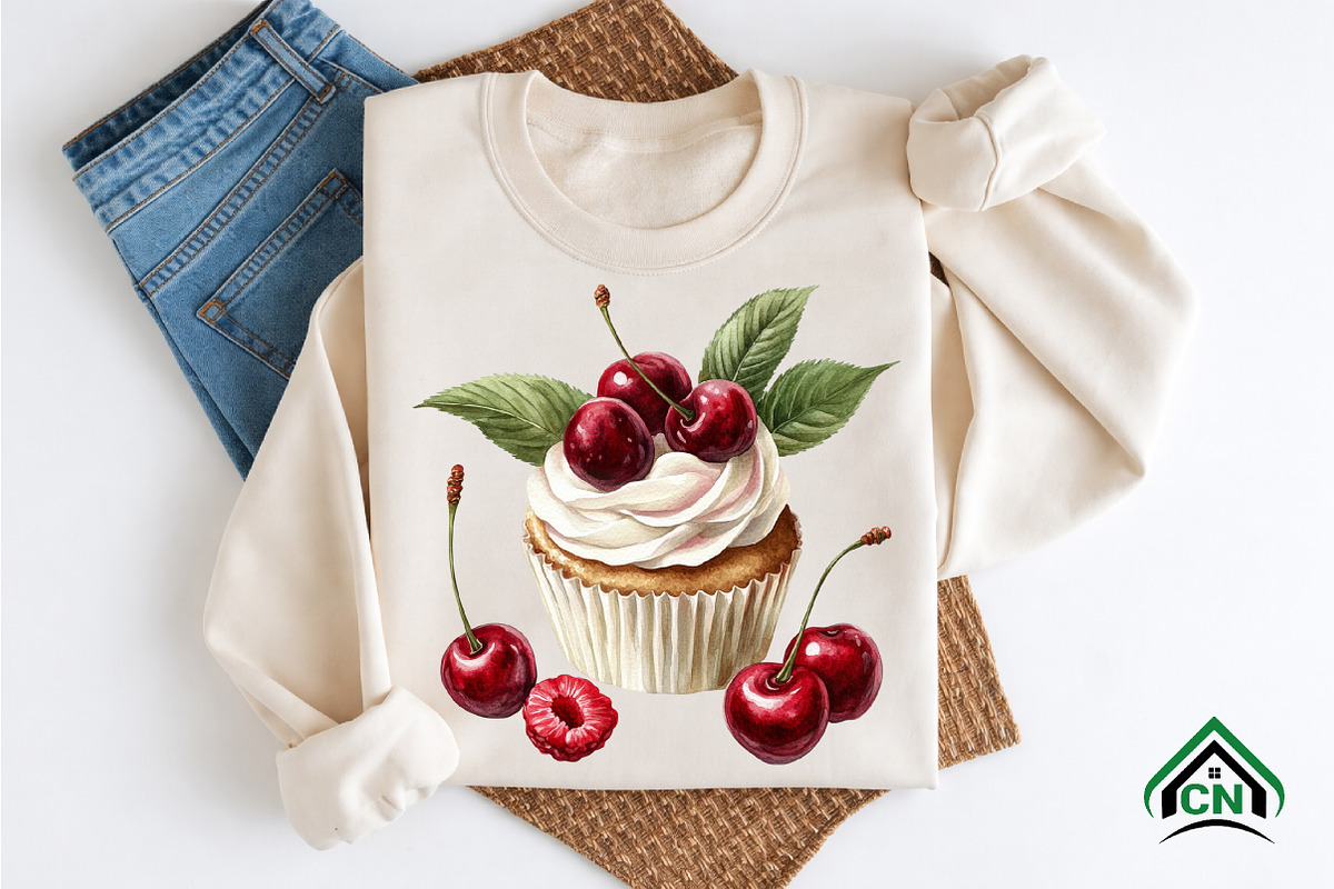 Watercolor Cherry Clip Art, an Illustration by Craft Nest (Photo 7 of 12)