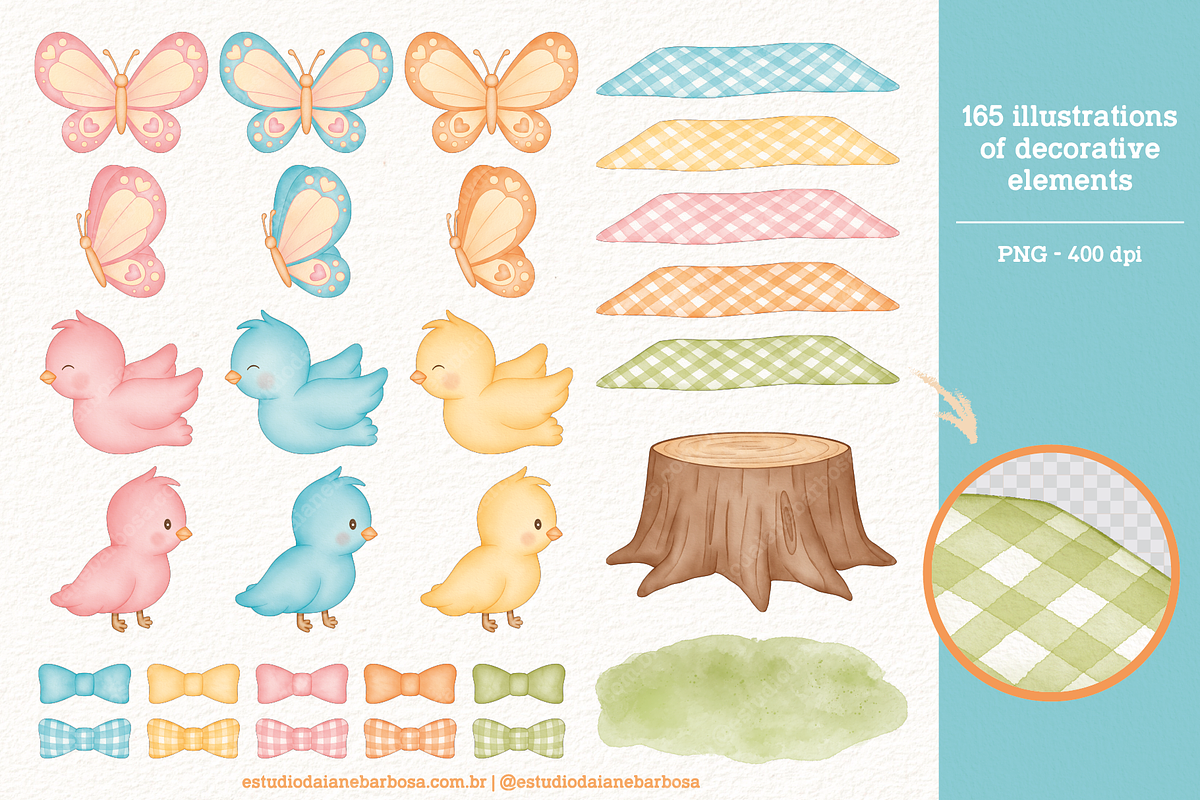 Happy Birthday - Cliparts Set, an Illustration by Estudio Daiane Barbosa (Photo 3 of 9)