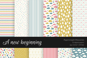 Digital Patterned Paper 12x12"