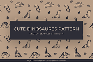 Cute Dinosaures Seamless Pattern