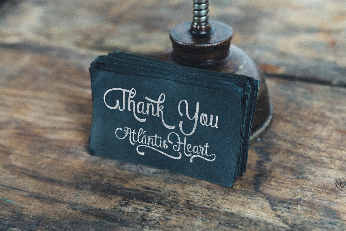 Atlantis Heart, a Script Font by FHFont (Photo 9 of 9)