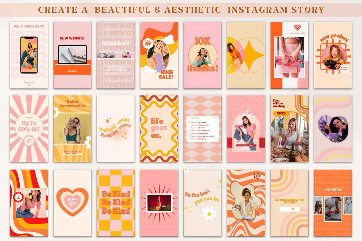 Retro Instagram Story Templates, a Social Media Template by Boltik Studio (Photo 5 of 8)