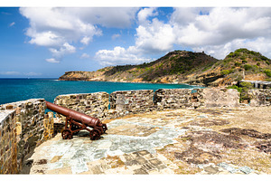 Old cannon at Fort Berkeley in, an Architecture Photo by Leonid Andronov