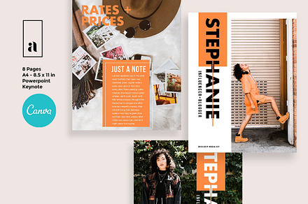 Influencer Media Kit PP & Canva, a Magazine Template by SheMadeStudio