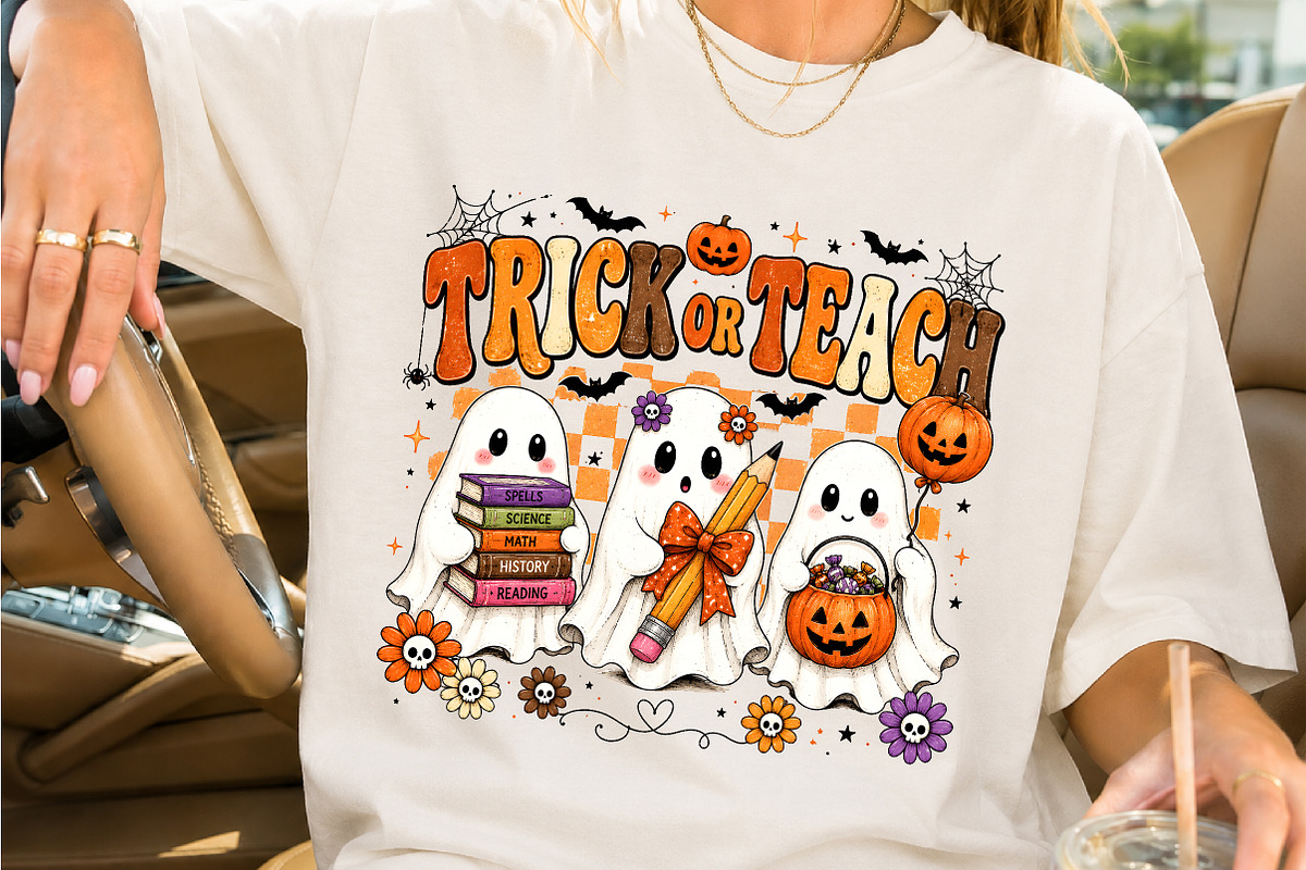 Trick Or Teach Cute Teacher Ghost, a Seasonal Illustration by Creative Art (Photo 2 of 3)