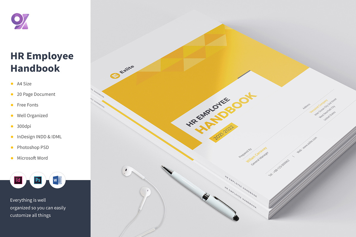 HR / Employee Handbook, a Brochure Template by Orcshape Studio (Photo 1 of 9)