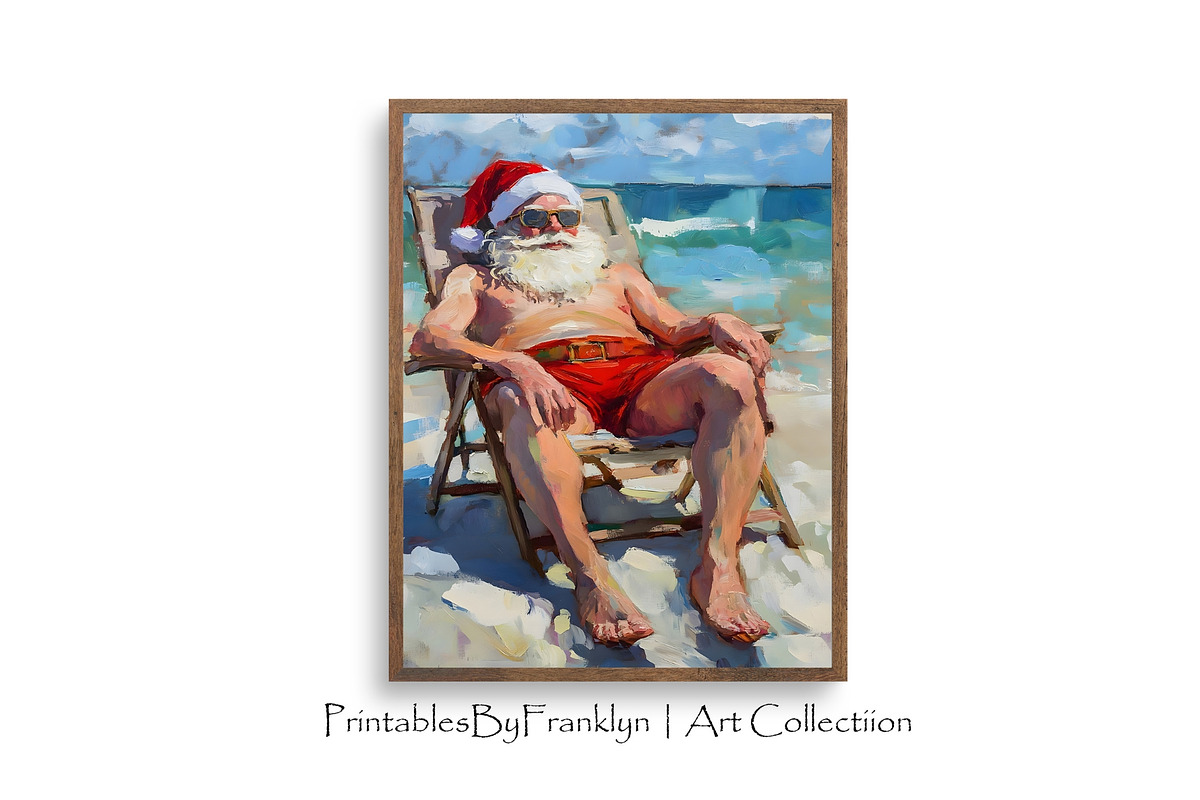 Beach Santa Claus at the Beach Art, a Holiday Photo by PrintablesByFranklyn (Photo 1 of 6)