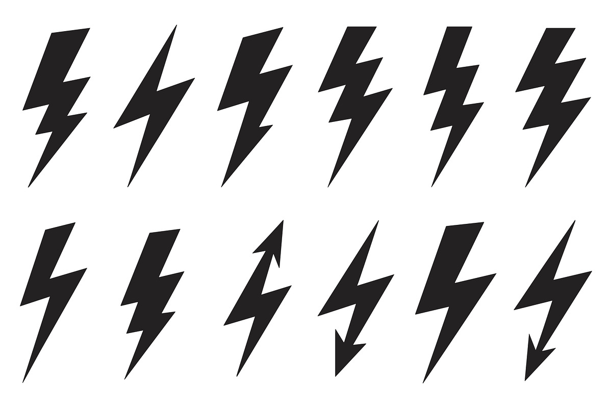 Lightning Bolt Vector Pack, an Object Graphic by Master Design