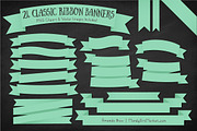 Mint Ribbon Banner Clipart, an Illustration by Amanda Ilkov (Thumbnail 2 of 4)