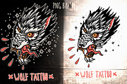The Wolf Head traditional tattoo, an Animal Illustration by Mak_Art (Thumbnail 2 of 2)