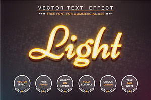 Yellow Laser - Editable Text Effect,