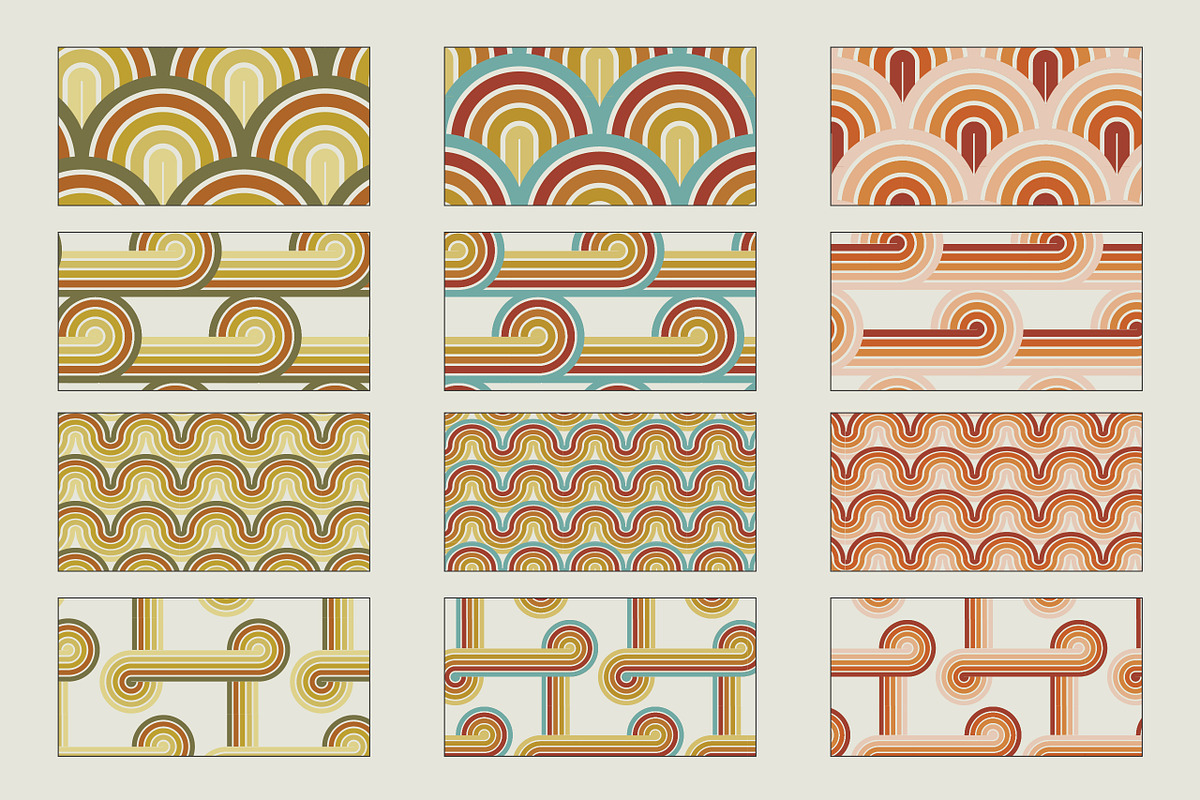 Retro Rainbow Pattern Pack, a Pattern Graphic by Stellen Design (Photo 8 of 8)