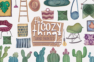 The Cozy Things (watercolor clipart)