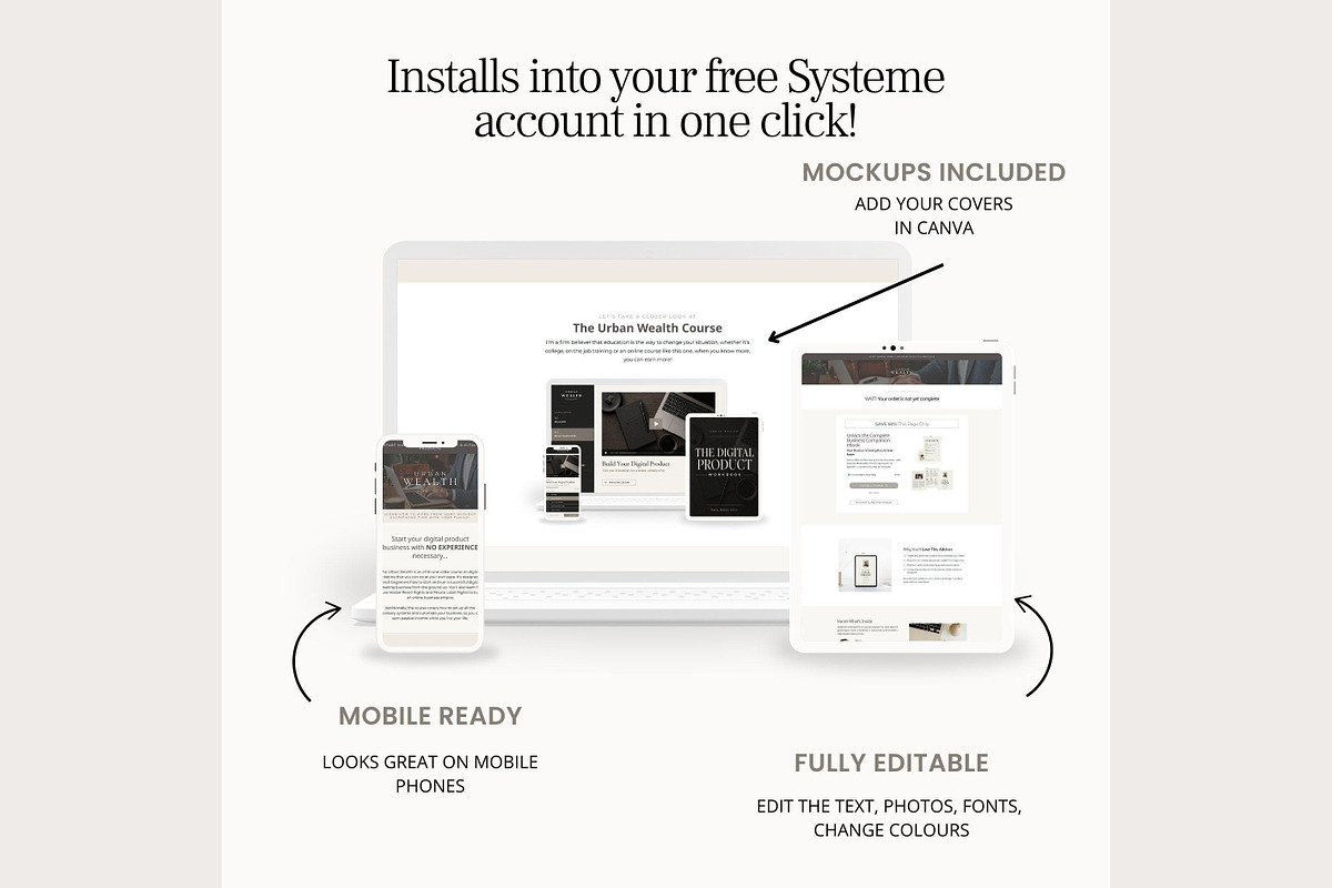 Systeme.io Urban Wealth for Men, a Landing Page Template by Hayley's Digital Hub (Photo 5 of 10)