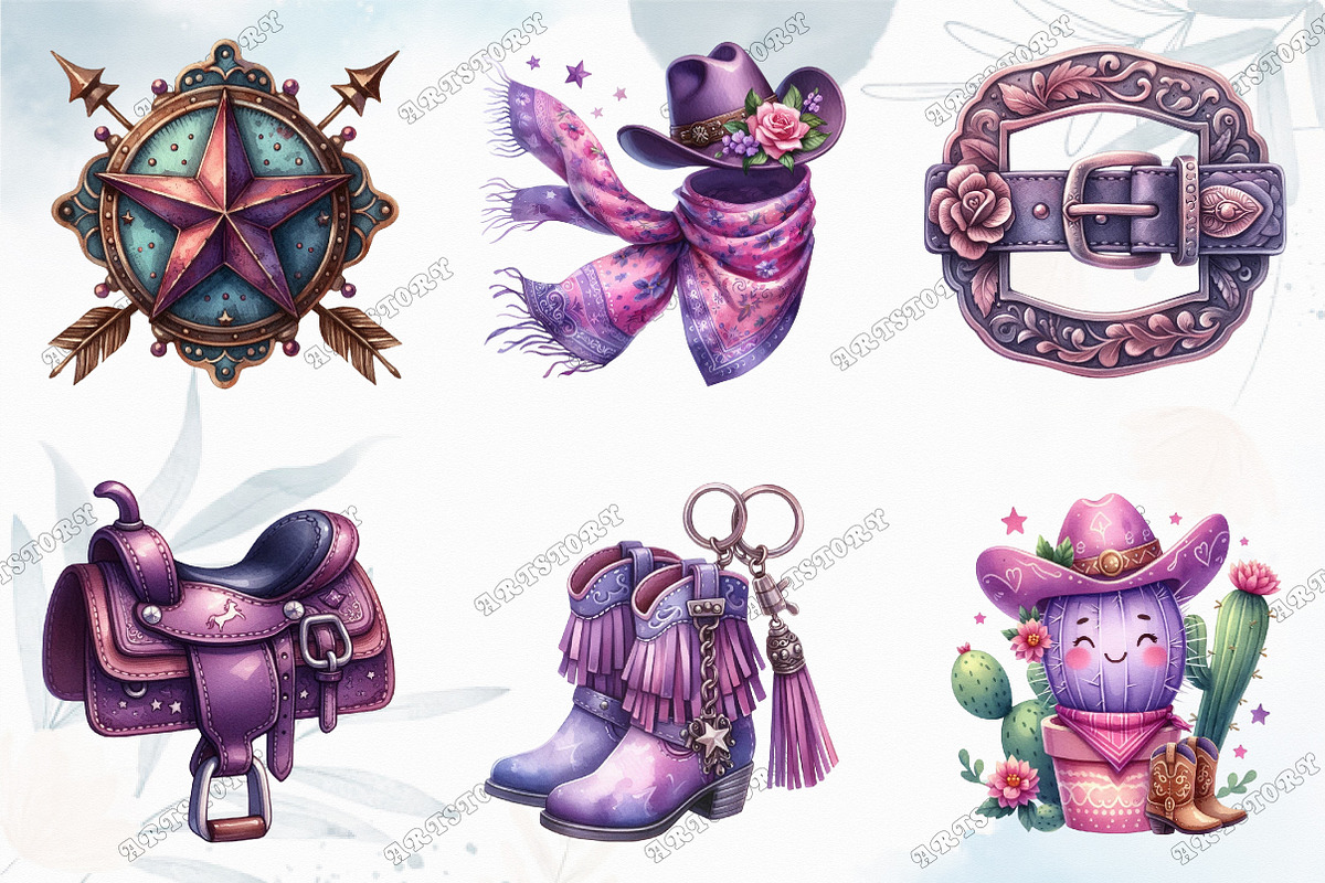 Purple Summer Cowgirl Sublimation, a Graphic by designcity5 (Photo 2 of 5)