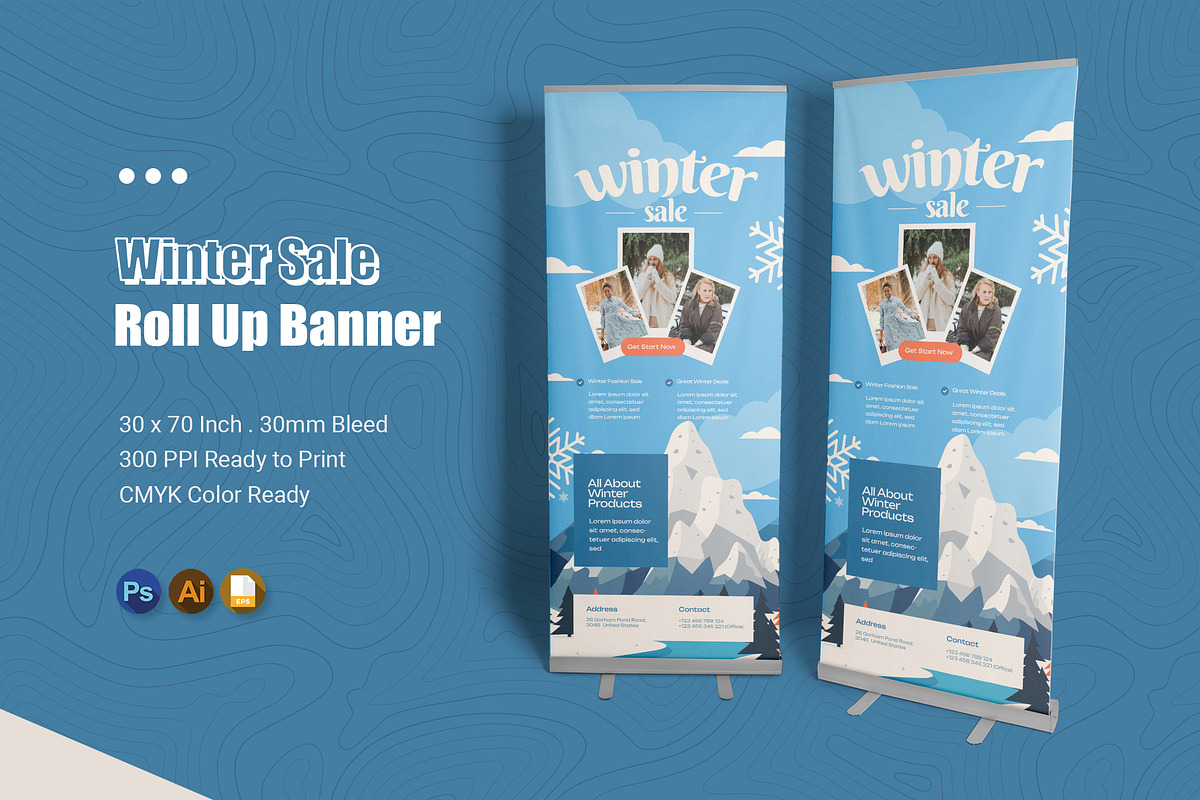 Winter Sale Roll Up Banner, a Print Template by Esensifiksi.studio (Photo 1 of 2)