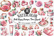Pink Roses Pamper Time Clipart, an Illustration by Designking (Thumbnail 1 of 5)