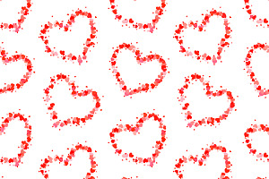 Hearts On White, Seamless Pattern