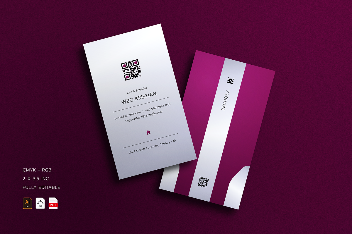 5 in 1 Vertical Luxury Business Card, a Business Card Template by Ctrl space studio (Photo 2 of 6)
