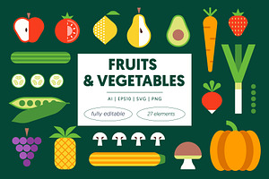 Fruits and Vegetables Illustrations, a Food Illustration by Léo Alexandre