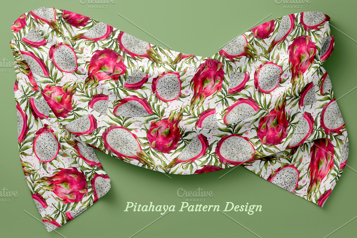 Dragon Fruit Watercolor. Pitahaya., a Decorative Illustration by VetaDesign (Photo 7 of 8)