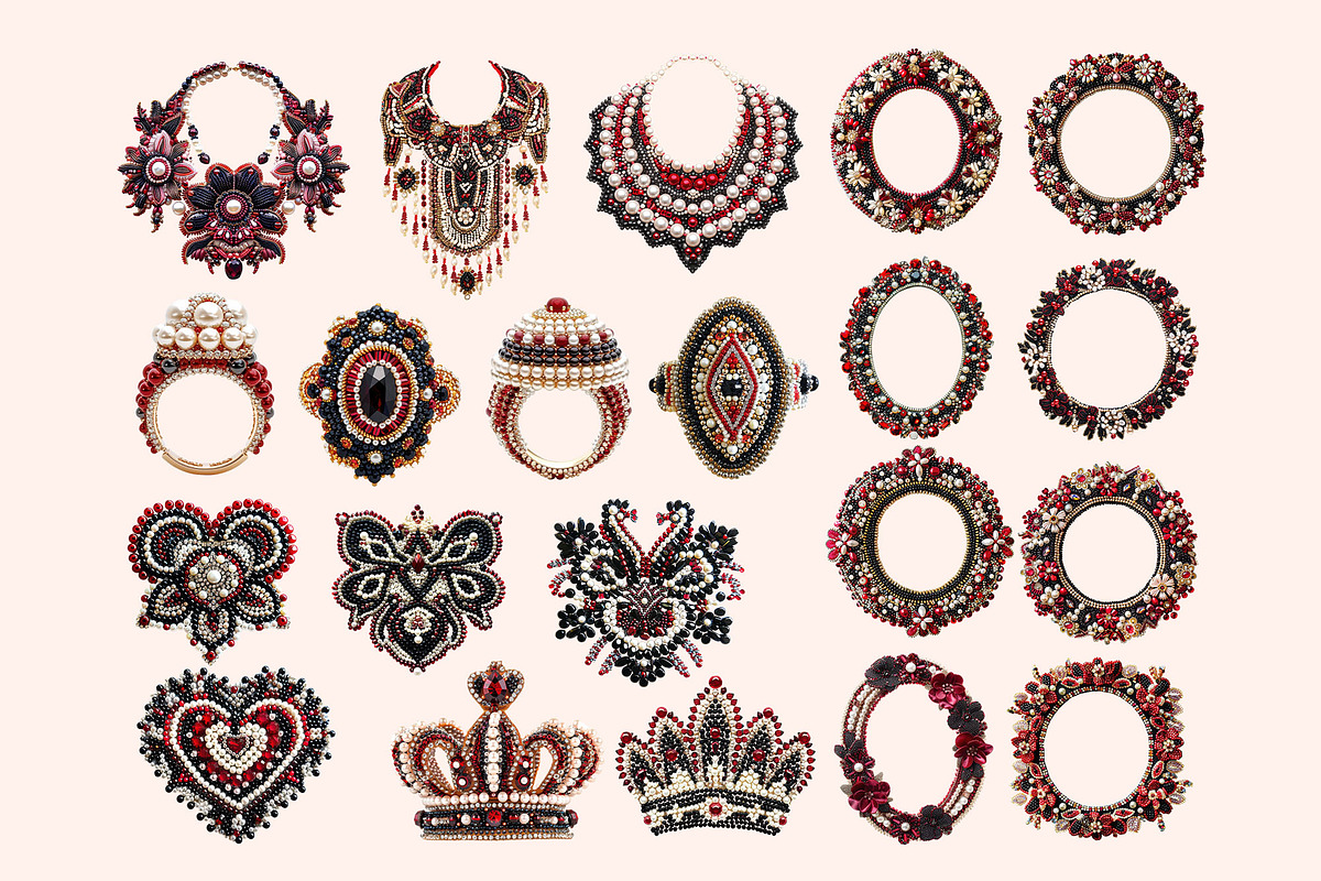 Love Beaded Embroidery Clipart Set, an Object Graphic by Olha Kostiuk (Photo 8 of 10)