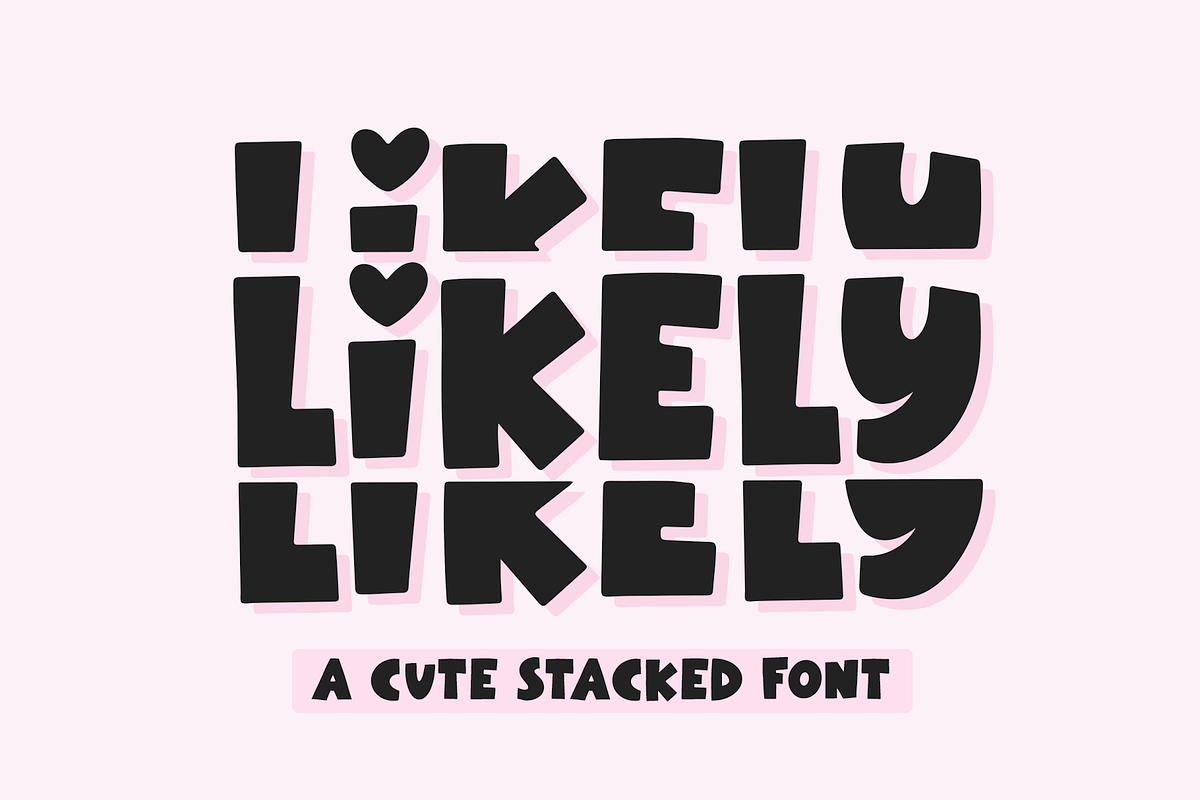 Likely | Fun Stacked Font, a Font by KA Designs (Photo 1 of 8)