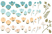 Vintage Blue Floral Clip Art, an Illustration by Amanda Ilkov (Thumbnail 3 of 3)