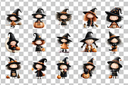 Halloween Witch PNG Clipart Bundle, a Seasonal Illustration by Nicolle's Colorful Art (Thumbnail 3 of 5)