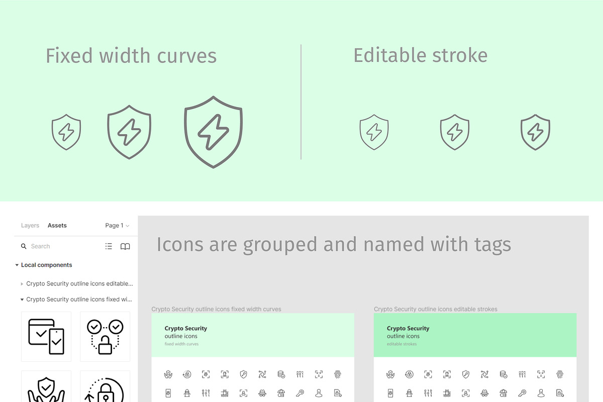 Crypto Security outline icons, an Outline Icon by LAFS (Photo 3 of 3)