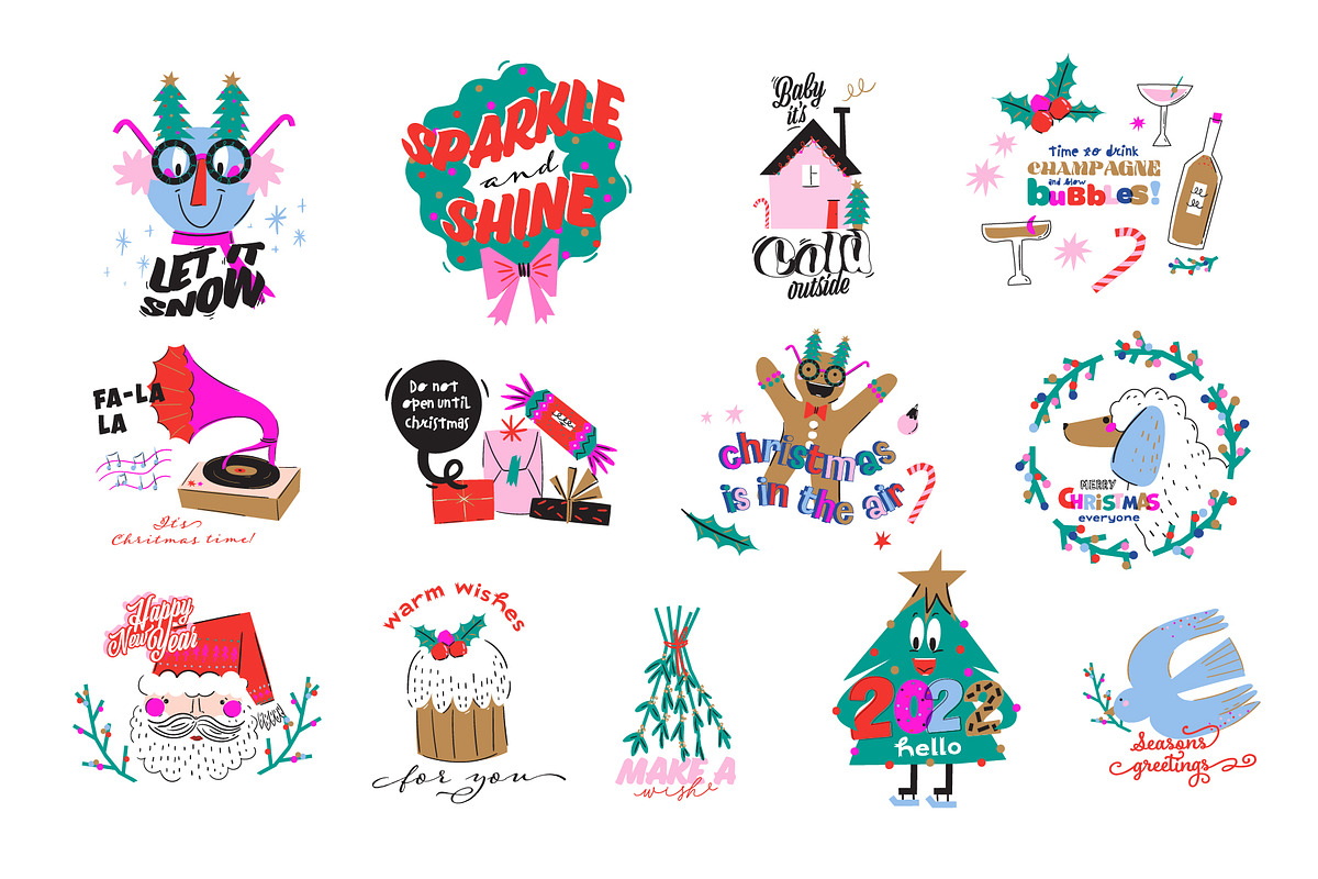 Cute Christmas & New Year BUNDLE, a Seasonal Illustration by Ruslana Lubenets (Photo 58 of 104)