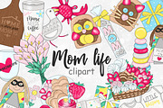 Mom Life Clipart, an Illustration by GlamArtZhanna (Thumbnail 1 of 3)