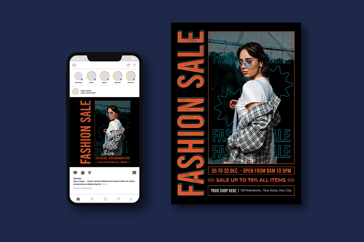 Fashion Sale Flyer, a Flyer Template by iDoodle Studio